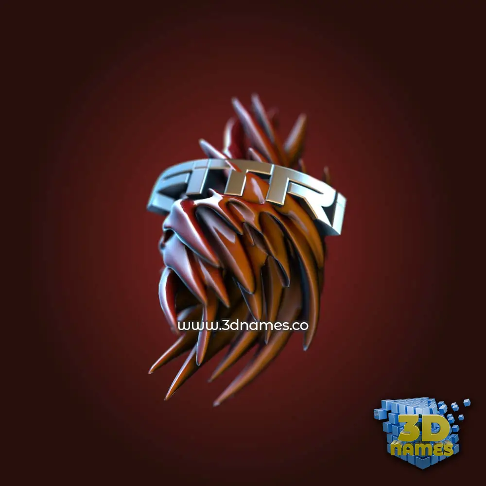 fitri in Red Twisted style - 3D name wallpaper