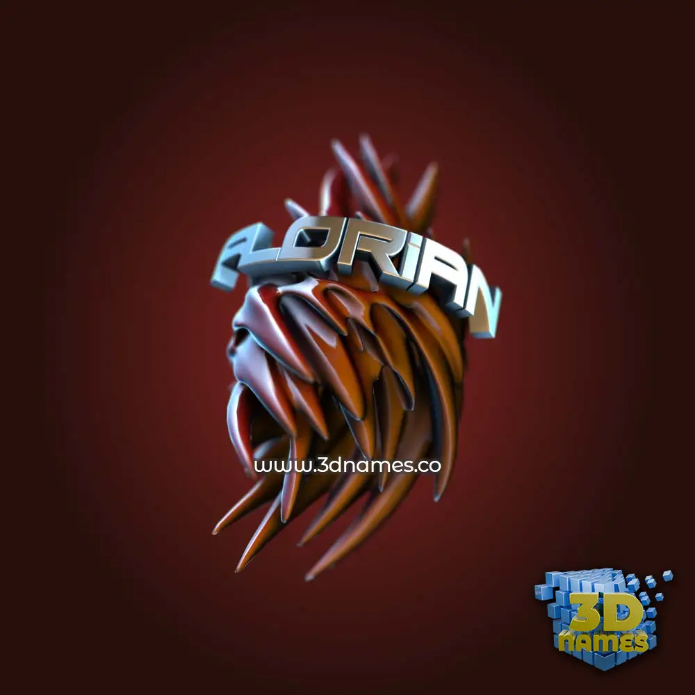 florian in Red Twisted style - 3D name wallpaper