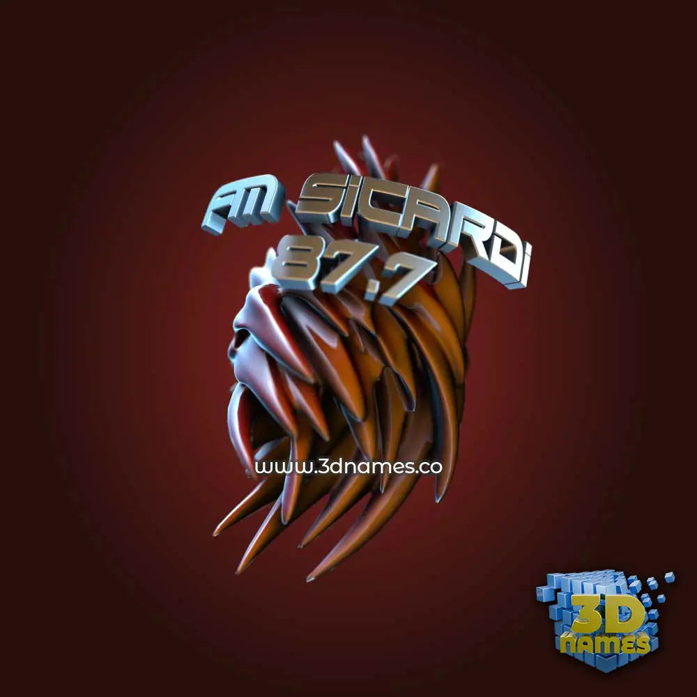 fm sicardi 87.7 in Red Twisted style - 3D name wallpaper