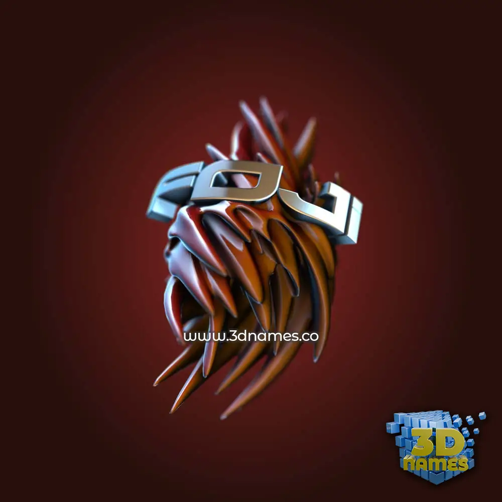 foji in Red Twisted style - 3D name wallpaper