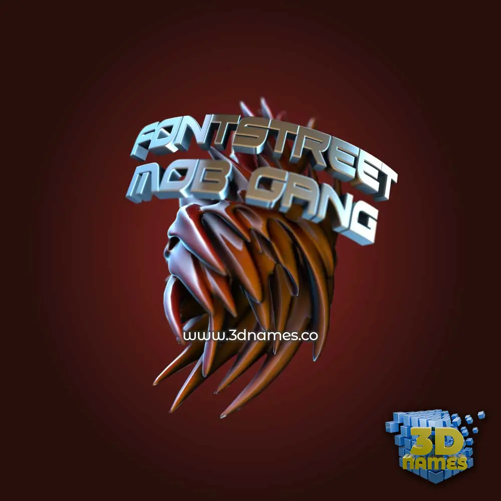 fontstreet mob gang in Red Twisted style - 3D name wallpaper