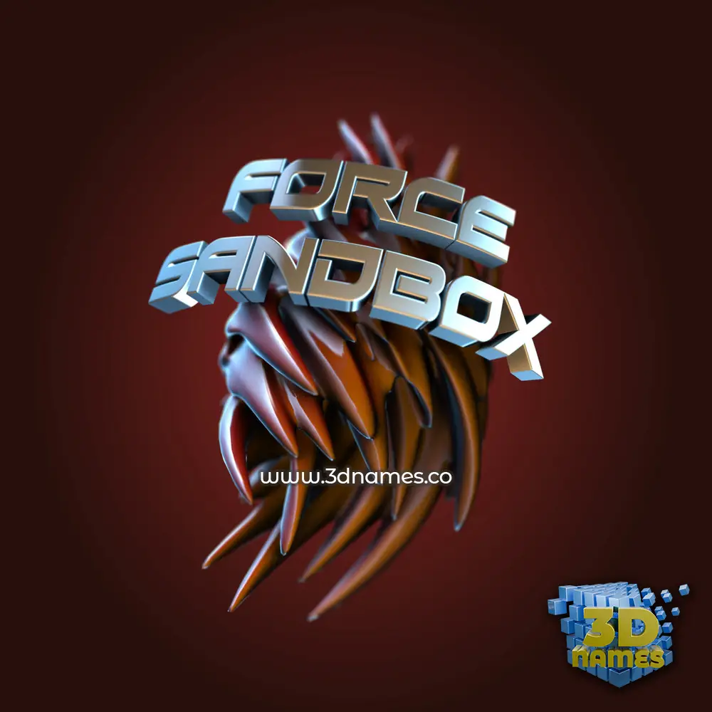 force sandbox in Red Twisted style - 3D name wallpaper