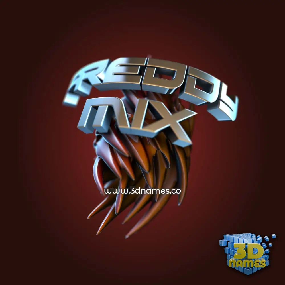freddy mix in Red Twisted style - 3D name wallpaper