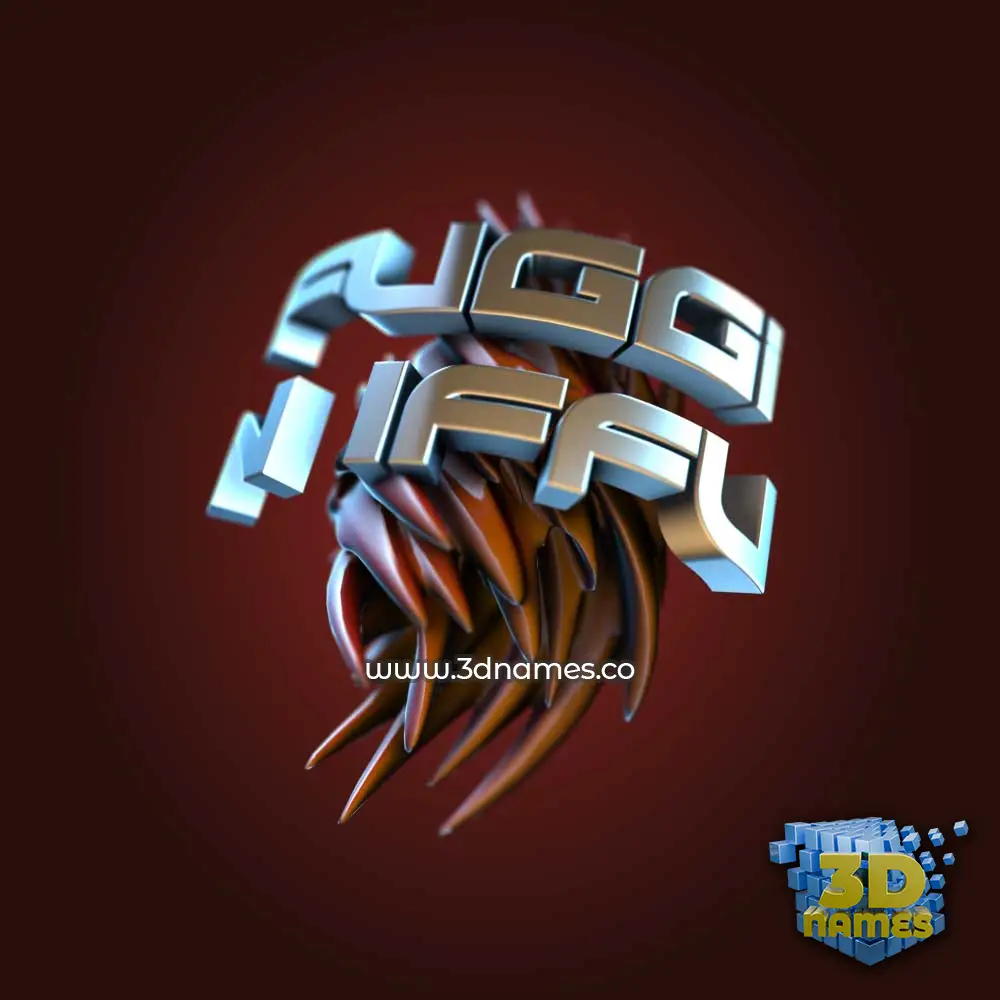 fuggi n iffu in Red Twisted style - 3D name wallpaper