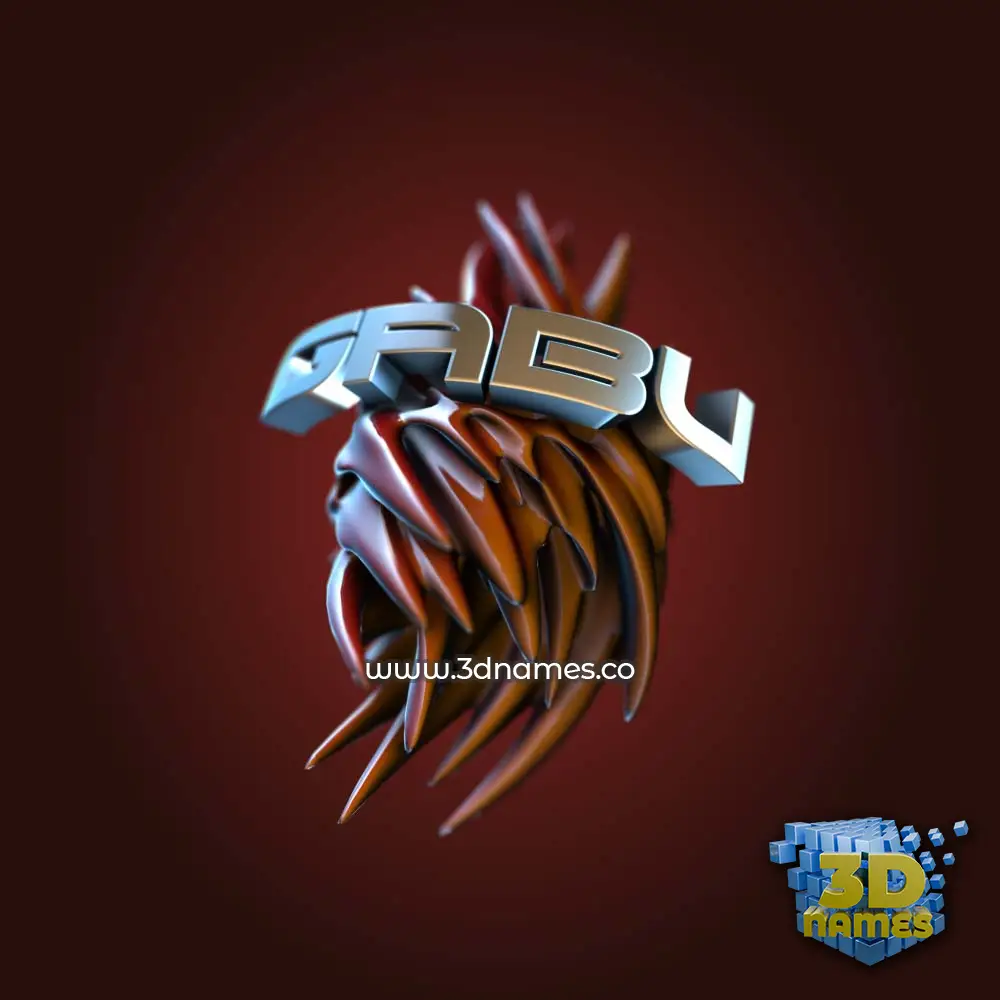 gabu in Red Twisted style - 3D name wallpaper