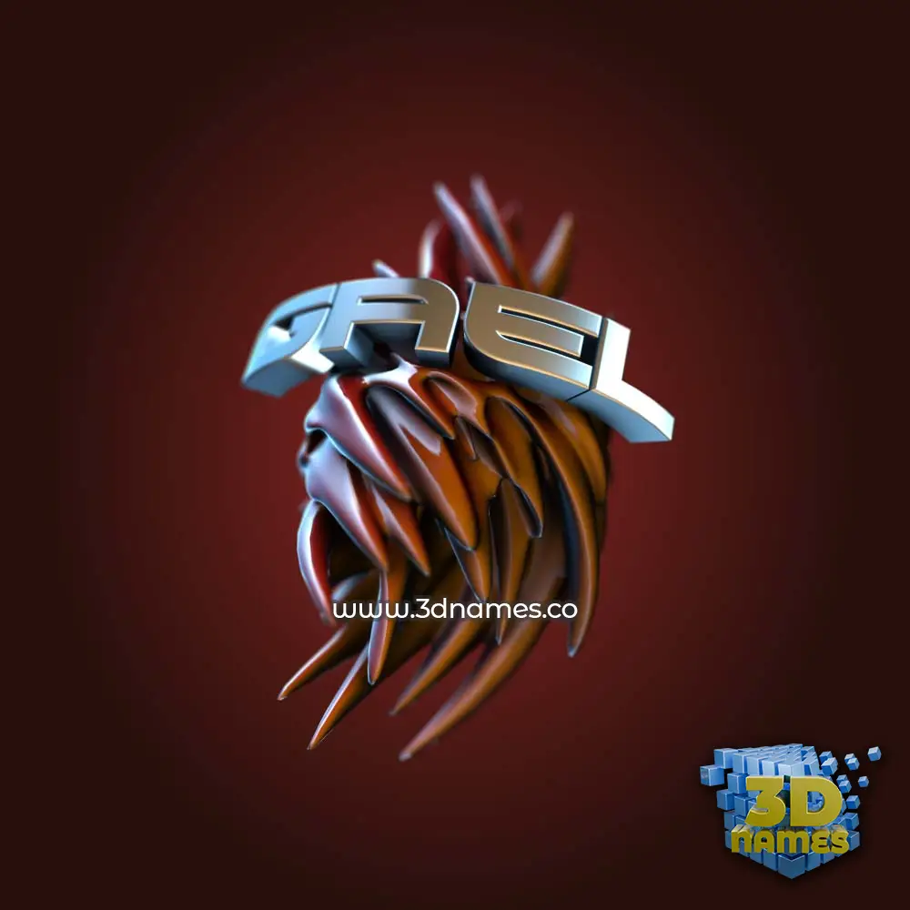 gael in Red Twisted style - 3D name wallpaper