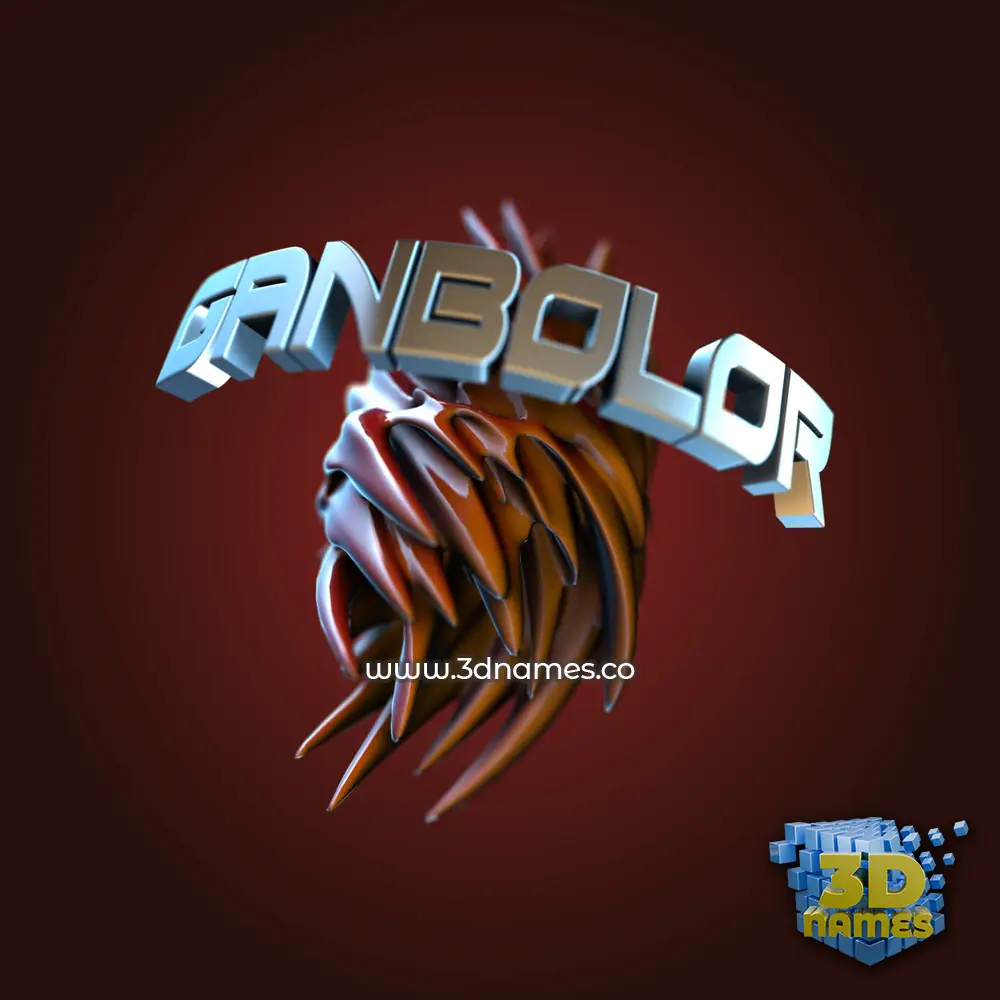 ganbolor in Red Twisted style - 3D name wallpaper