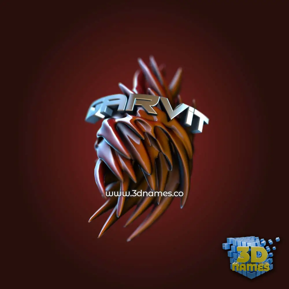 garvit in Red Twisted style - 3D name wallpaper