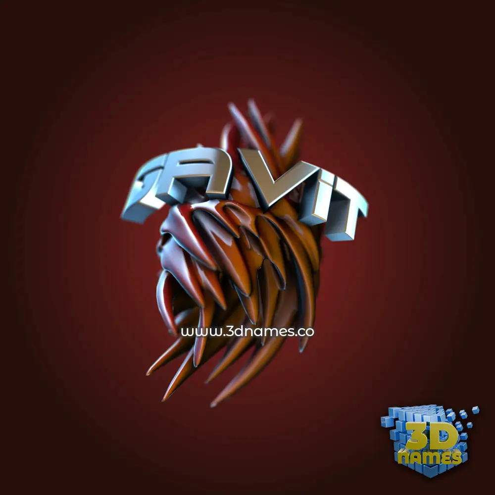 gavit in Red Twisted style - 3D name wallpaper