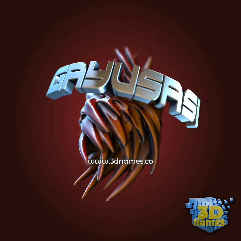 gayusasi in Red Twisted style - 3D name wallpaper