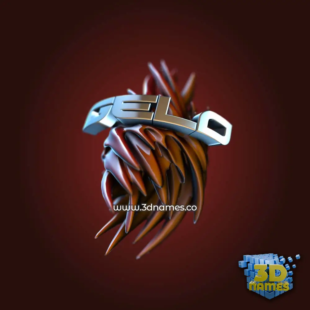 gelo in Red Twisted style - 3D name wallpaper