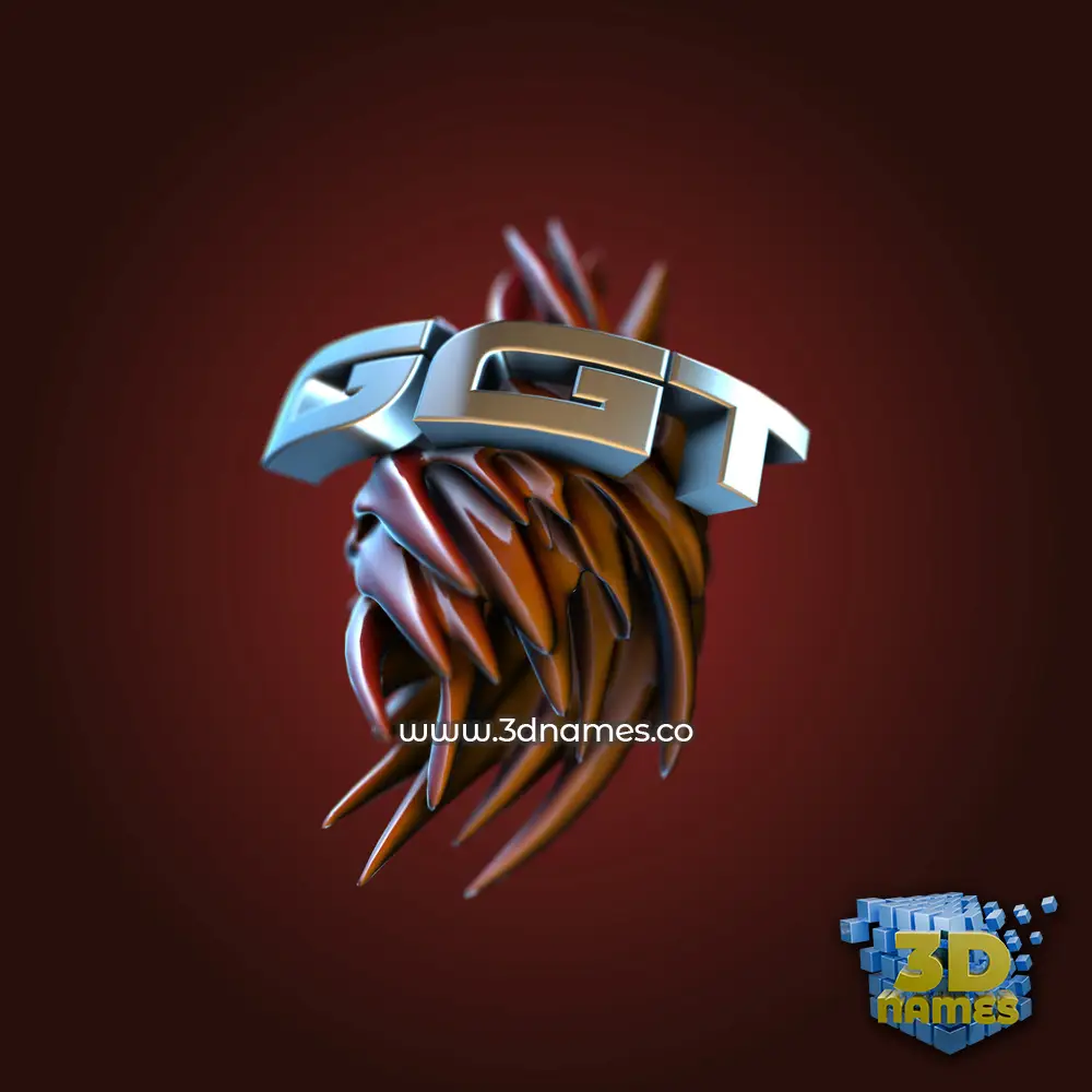 ggt in Red Twisted style - 3D name wallpaper