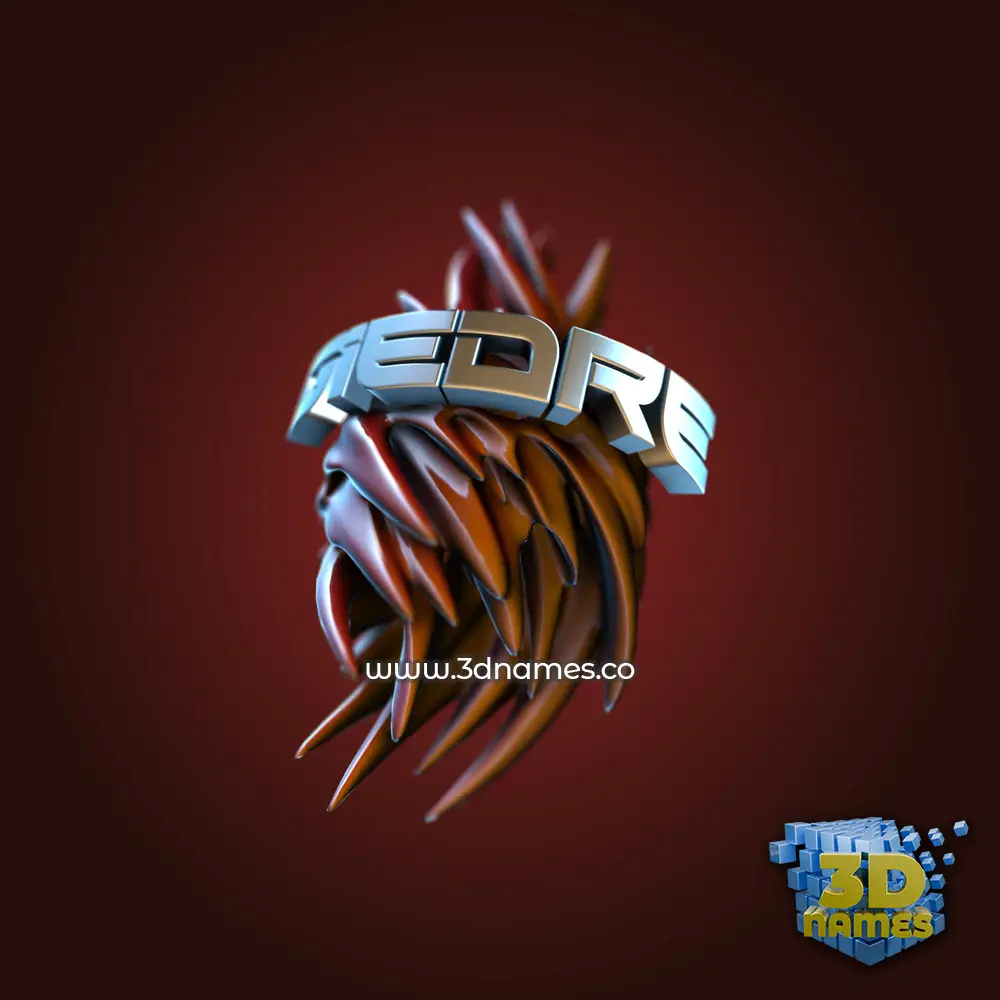 giedre in Red Twisted style - 3D name wallpaper