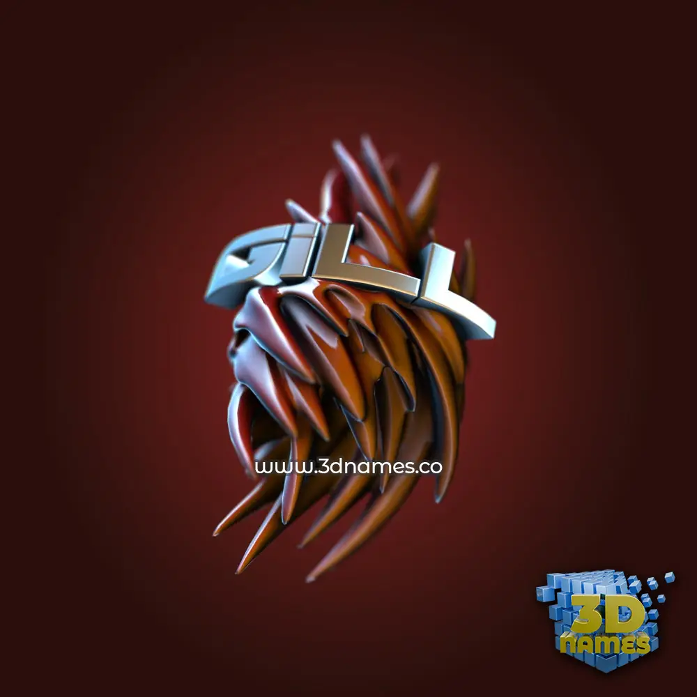 gill in Red Twisted style - 3D name wallpaper
