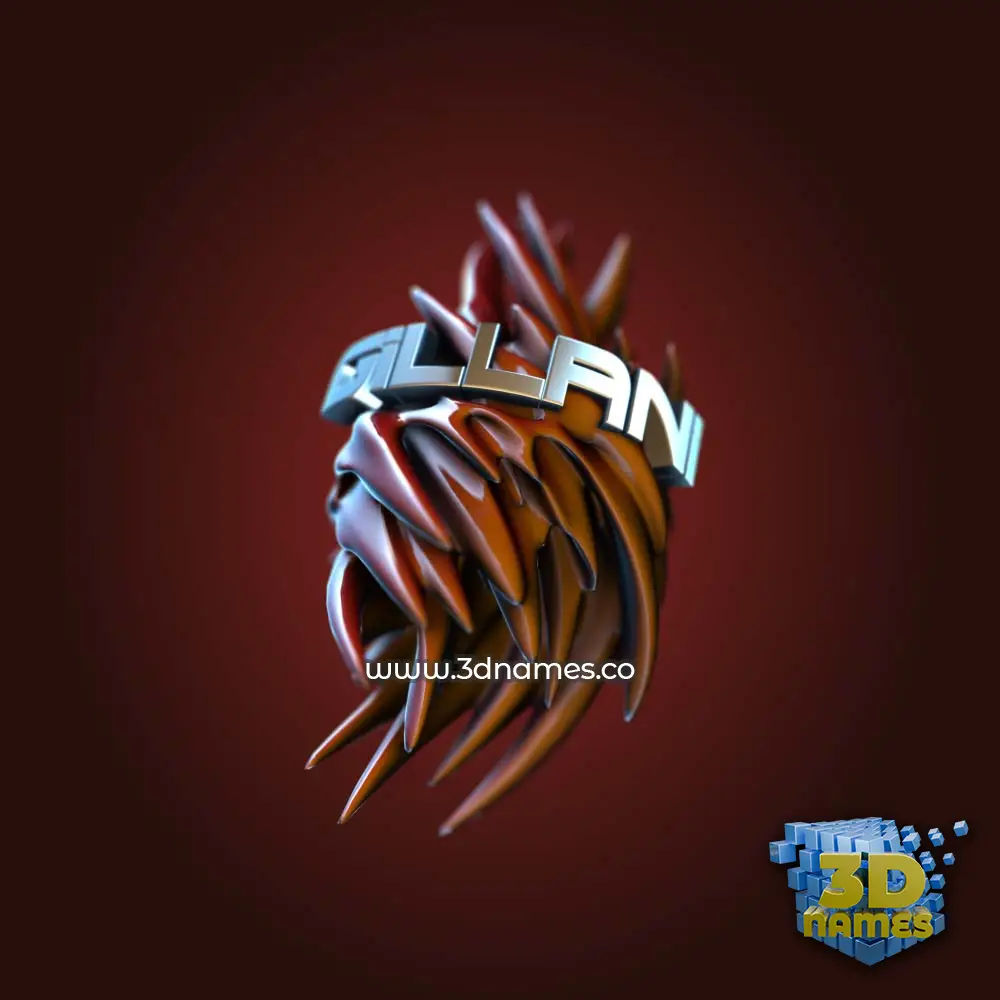 gillani in Red Twisted style - 3D name wallpaper