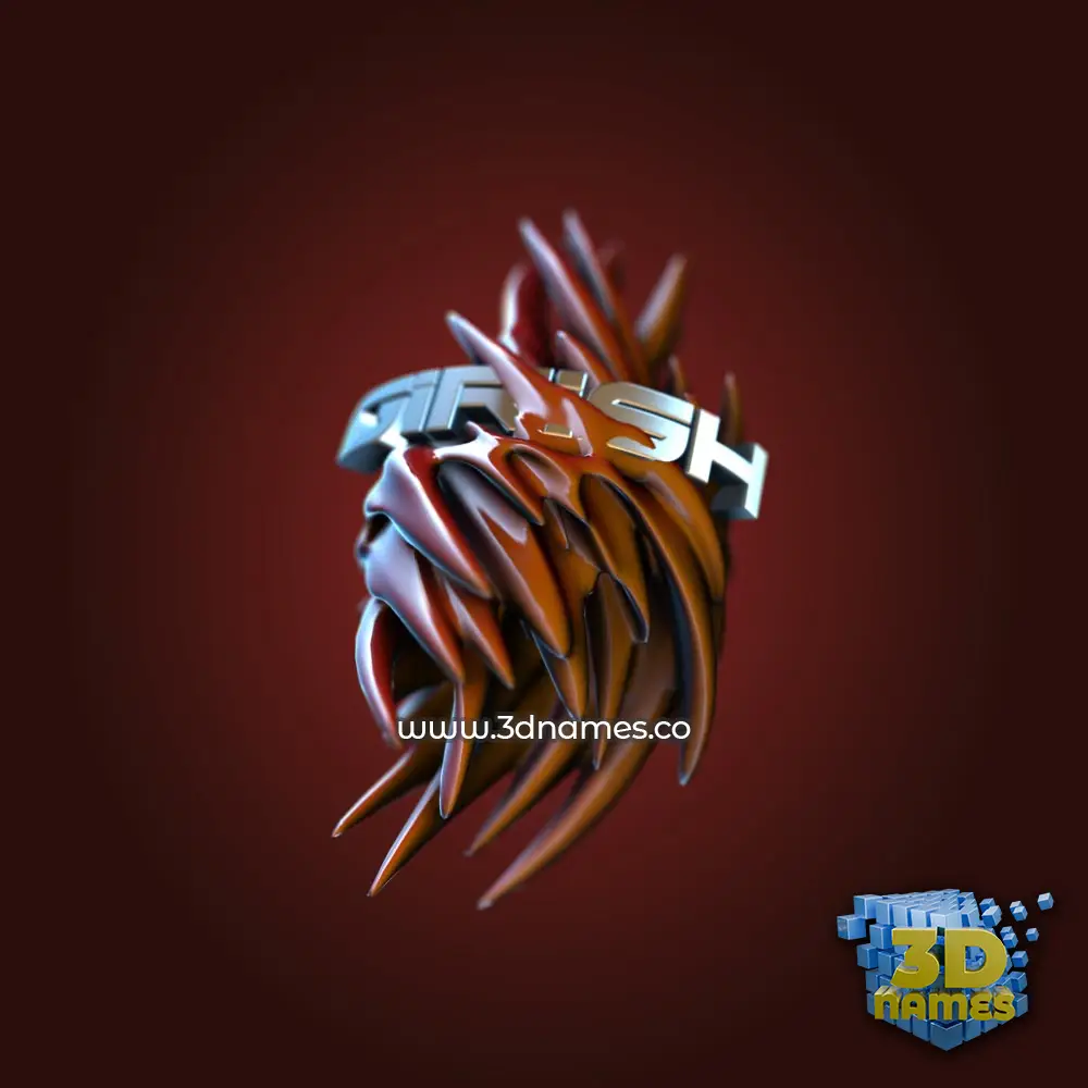 girish in Red Twisted style - 3D name wallpaper