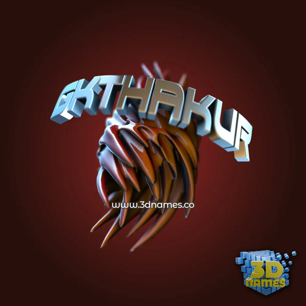 gkthakur in Red Twisted style - 3D name wallpaper
