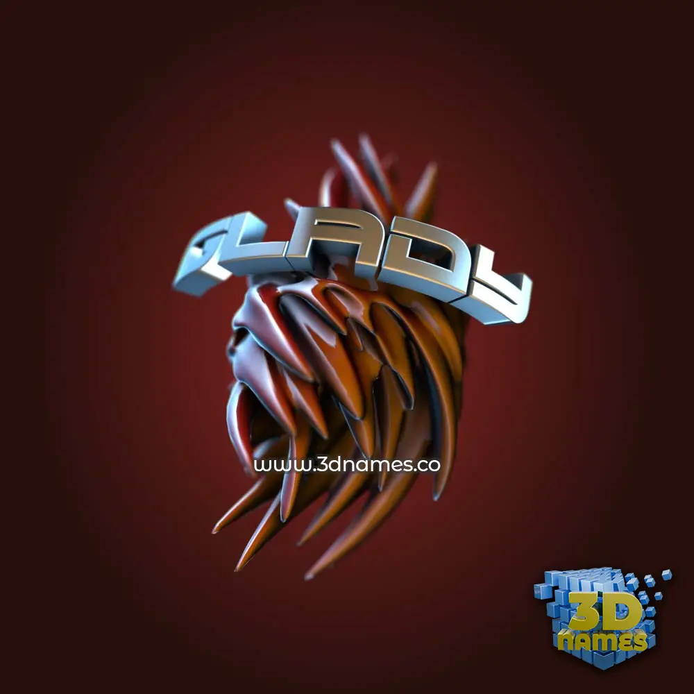 glady in Red Twisted style - 3D name wallpaper