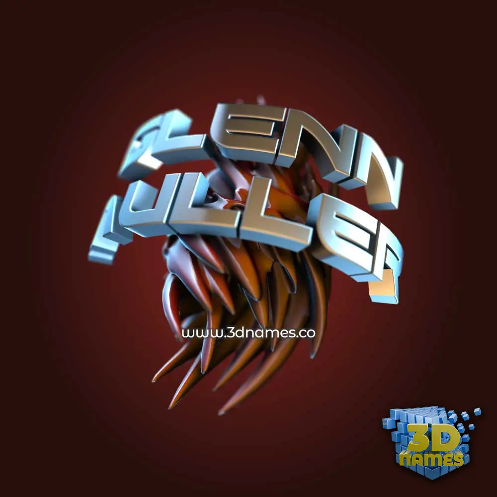 glenn muller in Red Twisted style - 3D name wallpaper