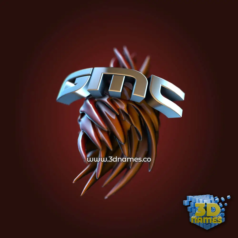 gmc in Red Twisted style - 3D name wallpaper