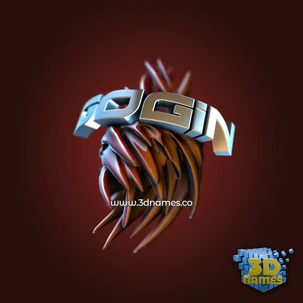 gogin in Red Twisted style - 3D name wallpaper