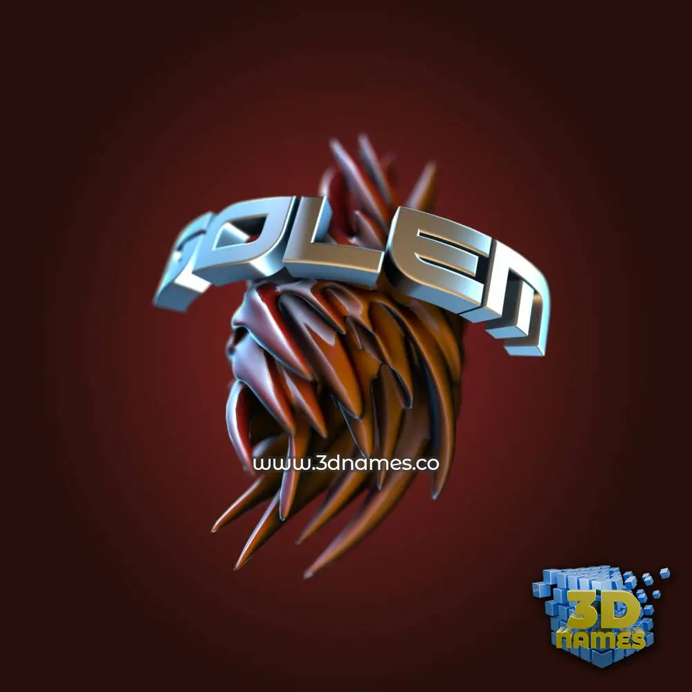 golem in Red Twisted style - 3D name wallpaper
