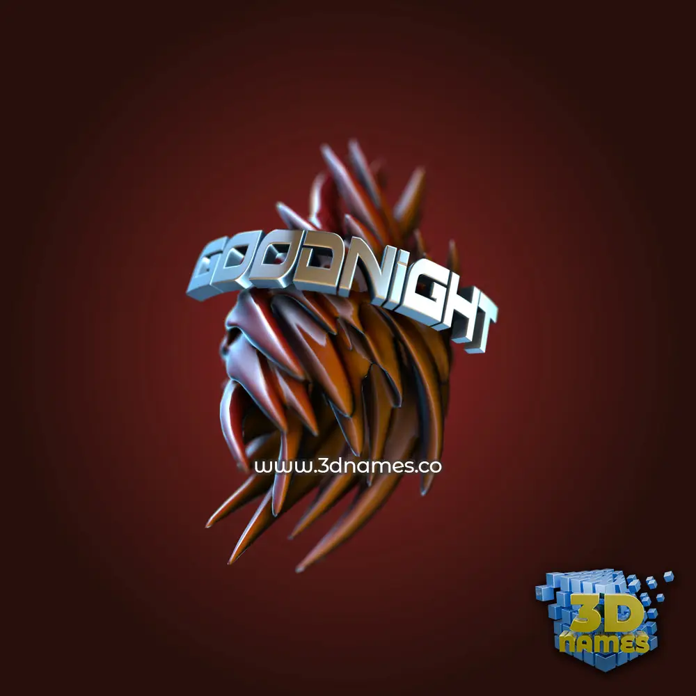 goodnight in Red Twisted style - 3D name wallpaper