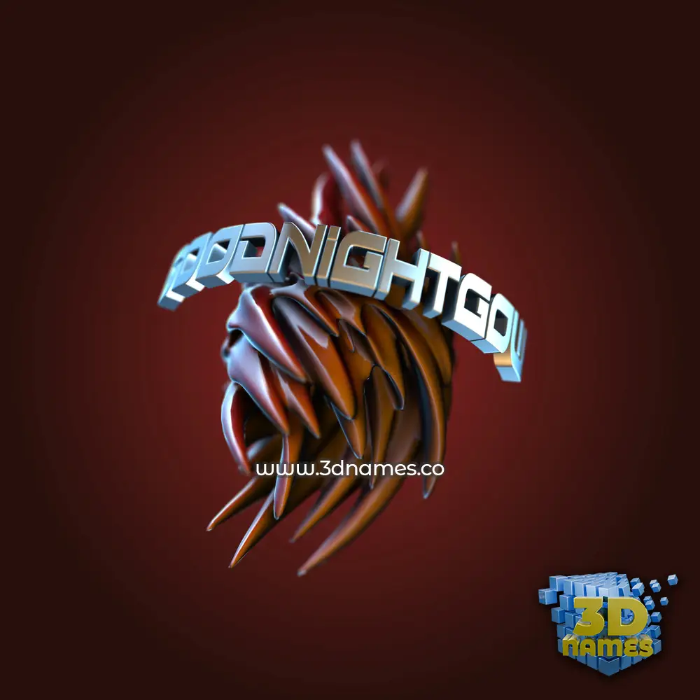 goodnightgow in Red Twisted style - 3D name wallpaper