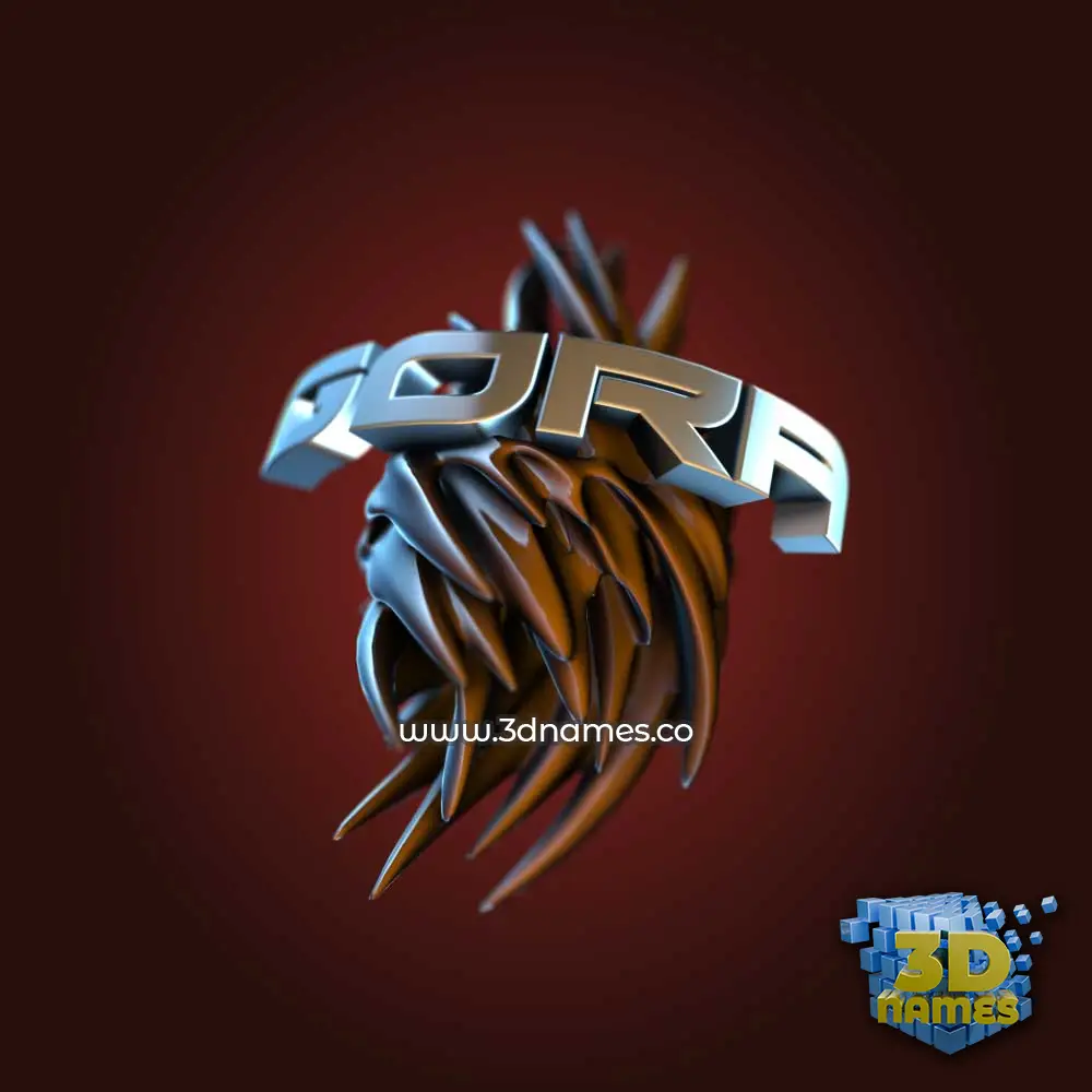 gora in Red Twisted style - 3D name wallpaper