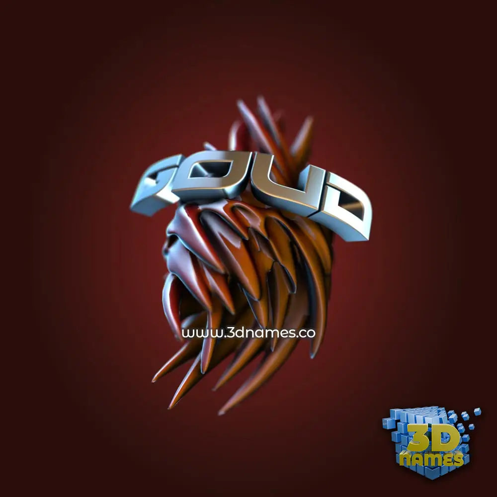 goud in Red Twisted style - 3D name wallpaper