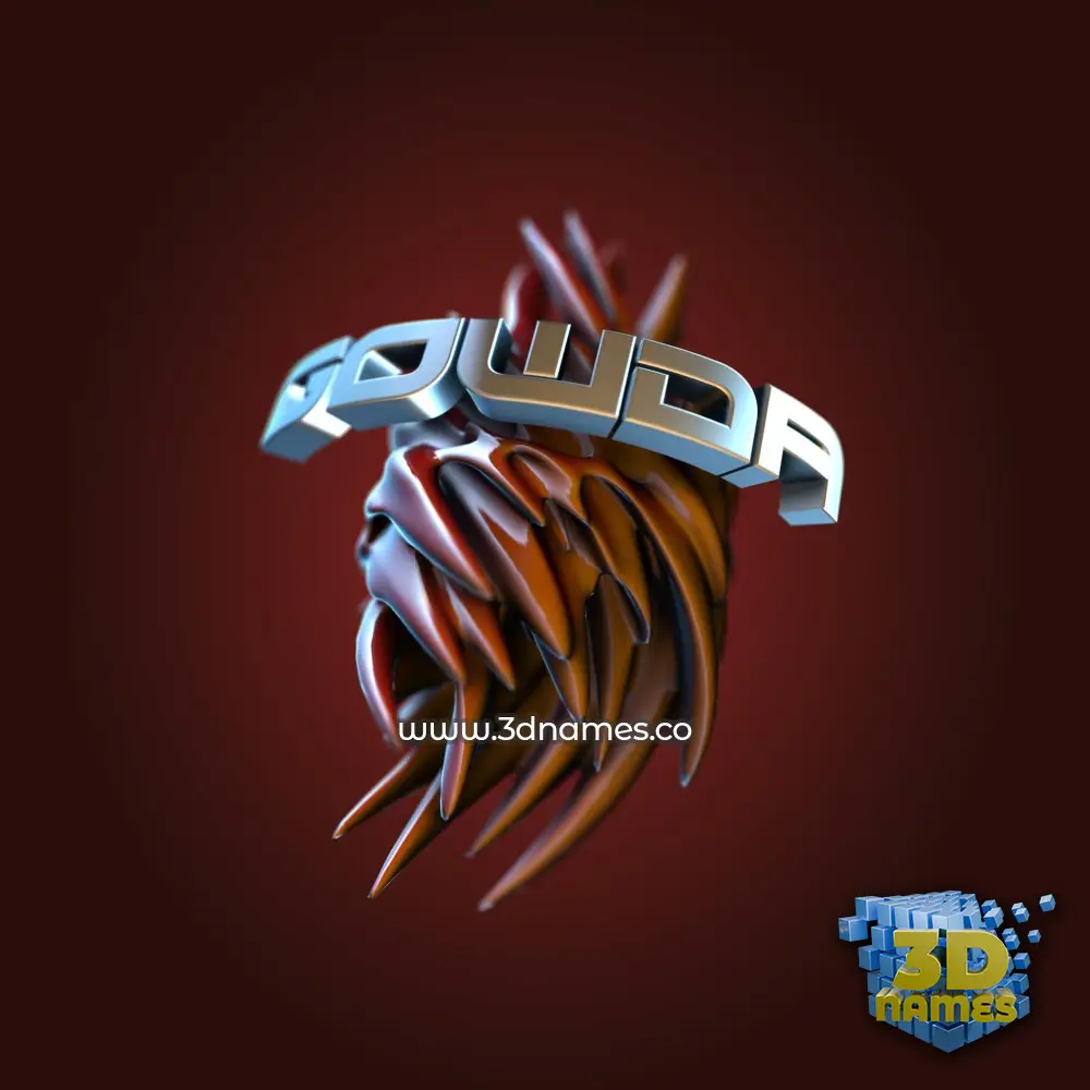 gowda in Red Twisted style - 3D name wallpaper
