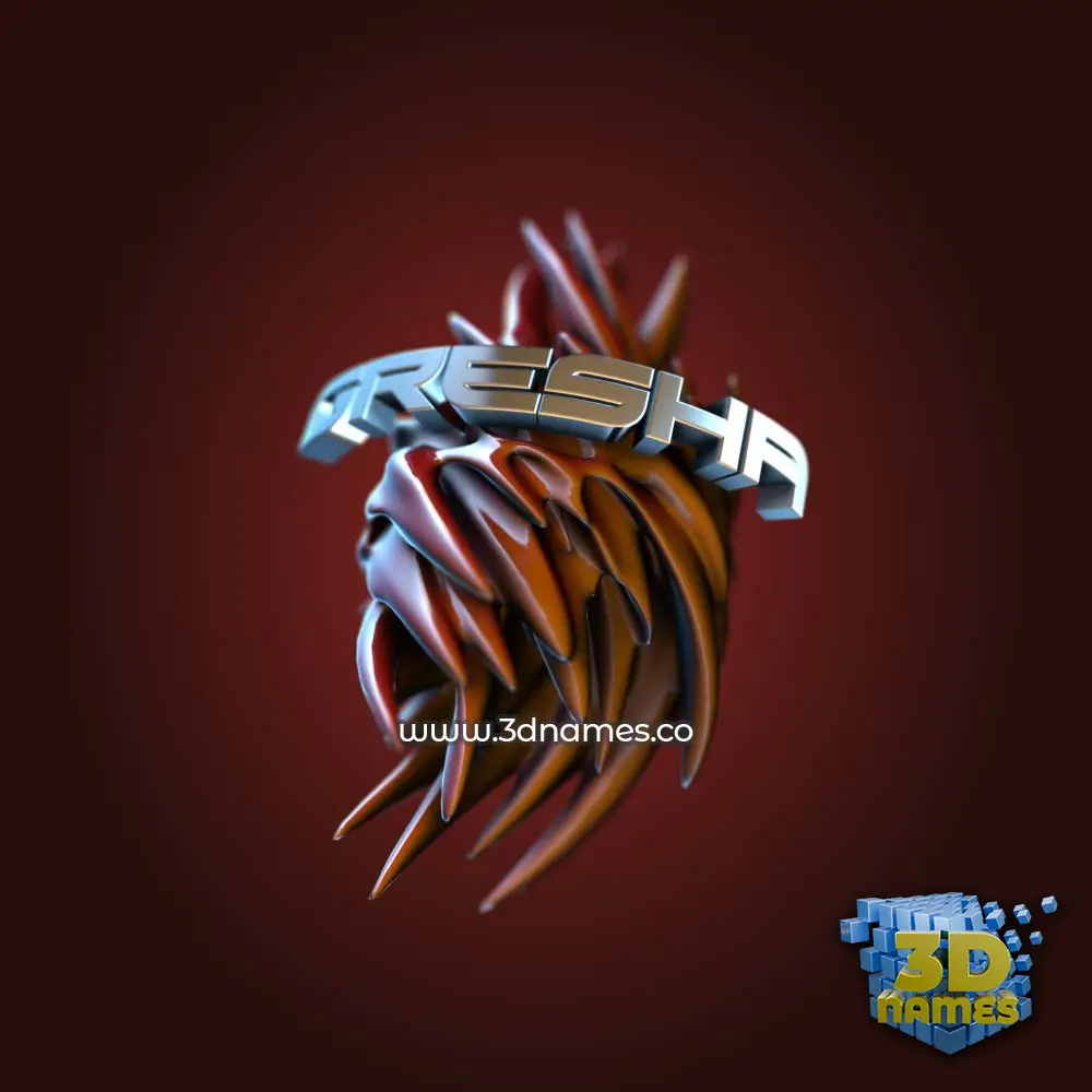 gresha in Red Twisted style - 3D name wallpaper