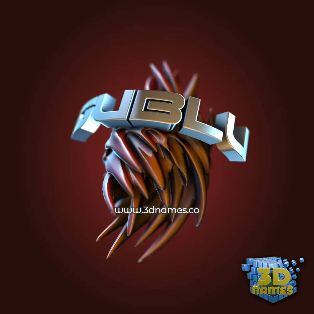 gublu in Red Twisted style - 3D name wallpaper