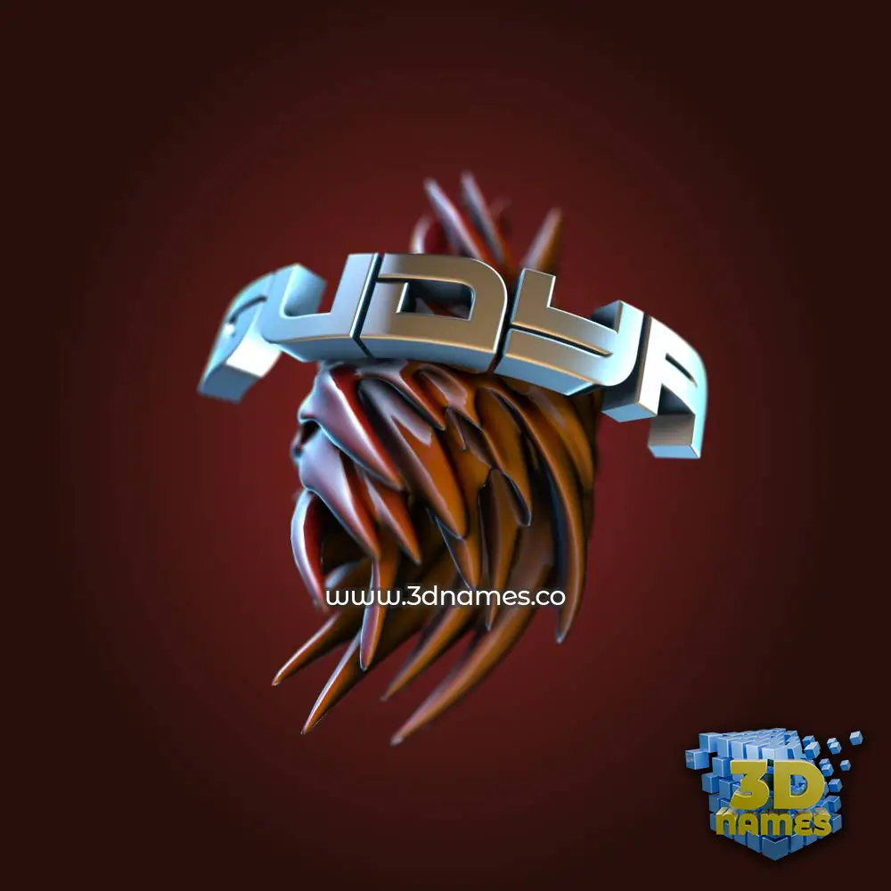 gudya in Red Twisted style - 3D name wallpaper