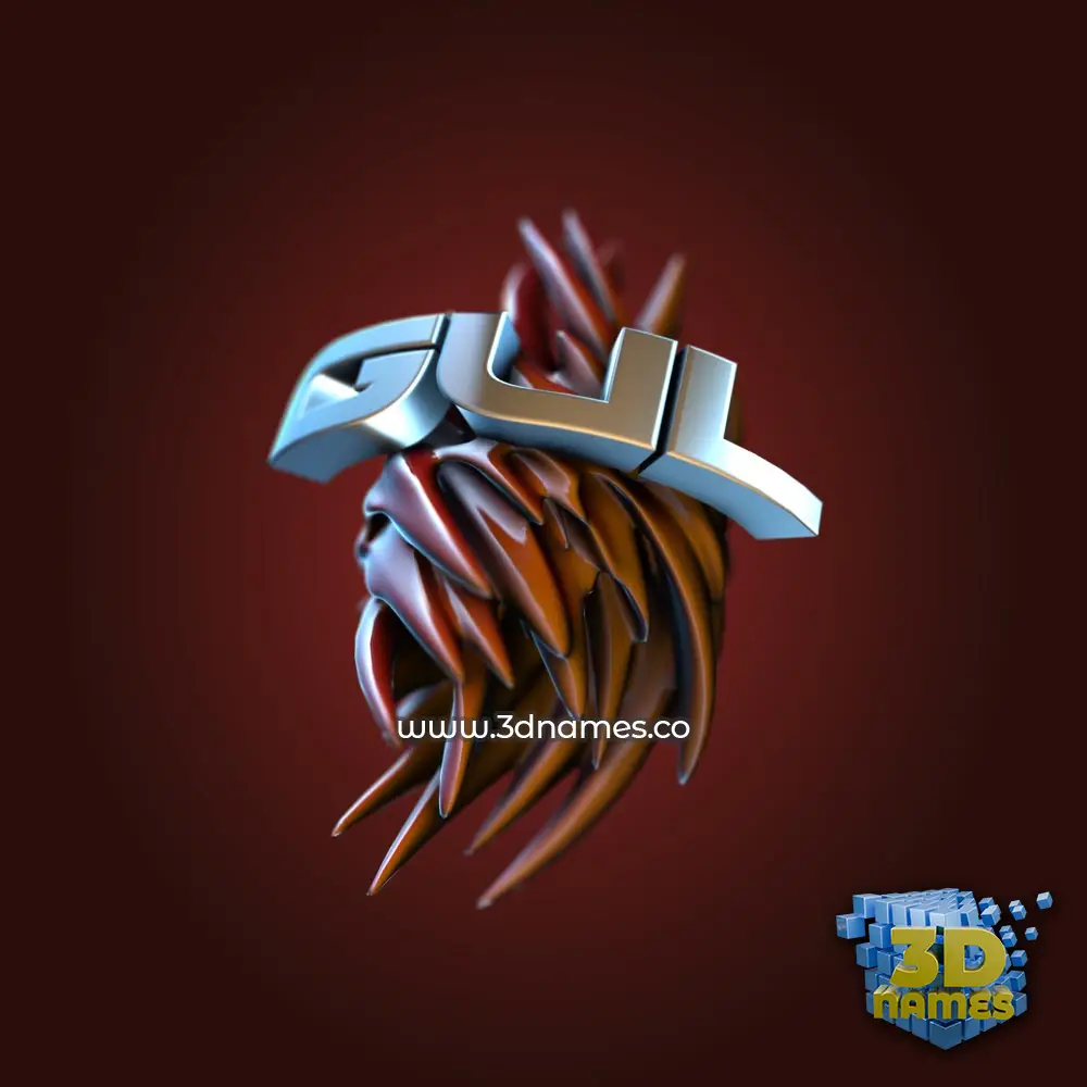 gul in Red Twisted style - 3D name wallpaper