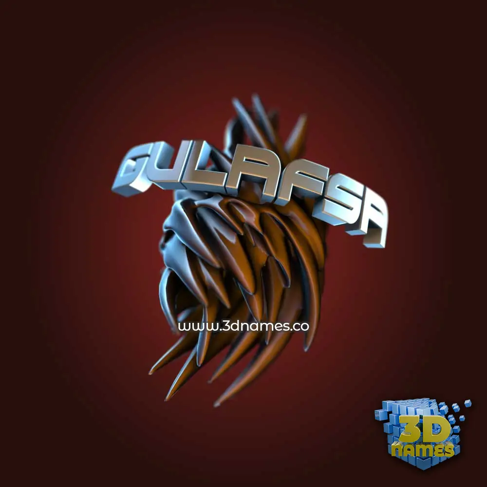 gulafsa in Red Twisted style - 3D name wallpaper