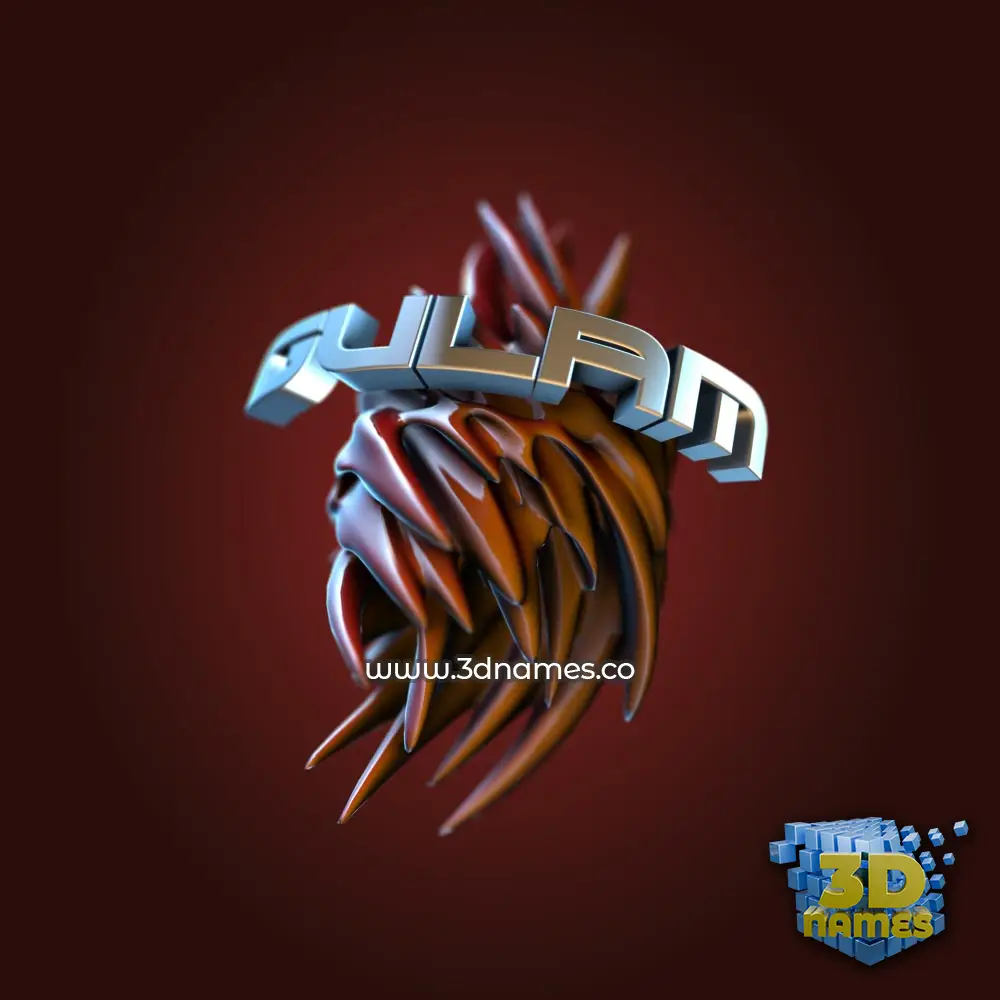 gulam in Red Twisted style - 3D name wallpaper