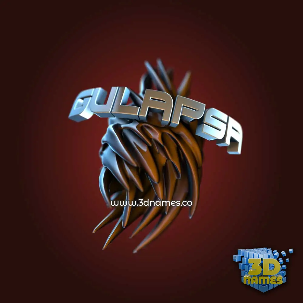 gulapsa in Red Twisted style - 3D name wallpaper