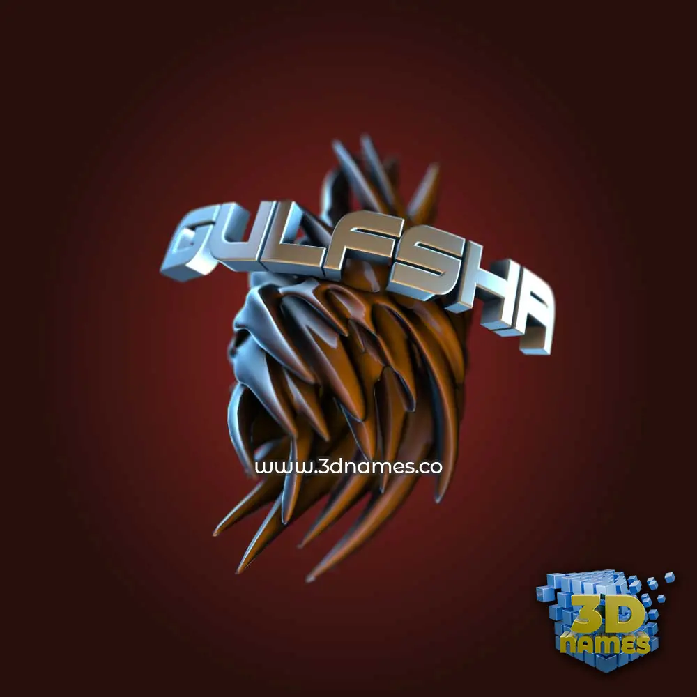 gulfsha in Red Twisted style - 3D name wallpaper