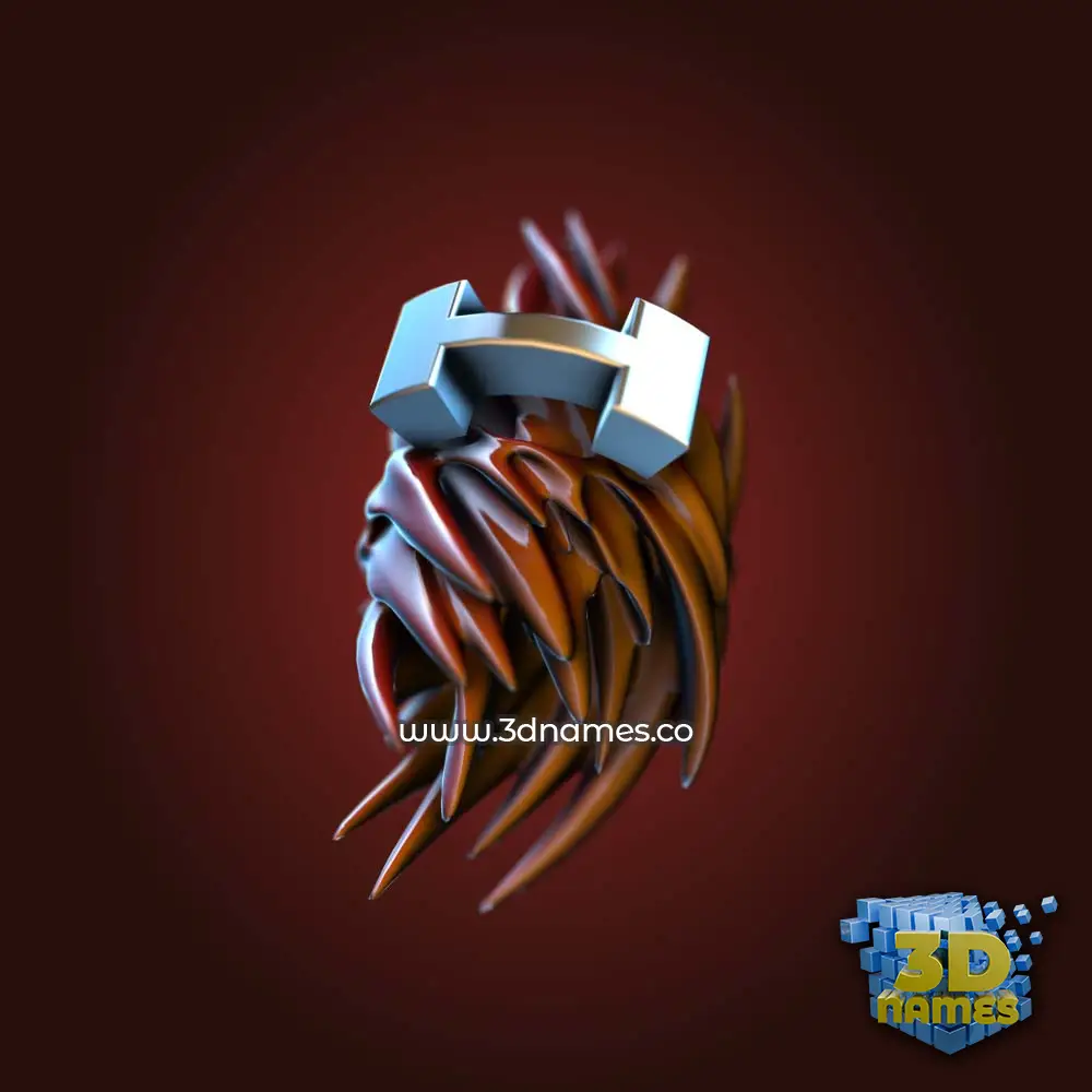 h in Red Twisted style - 3D name wallpaper