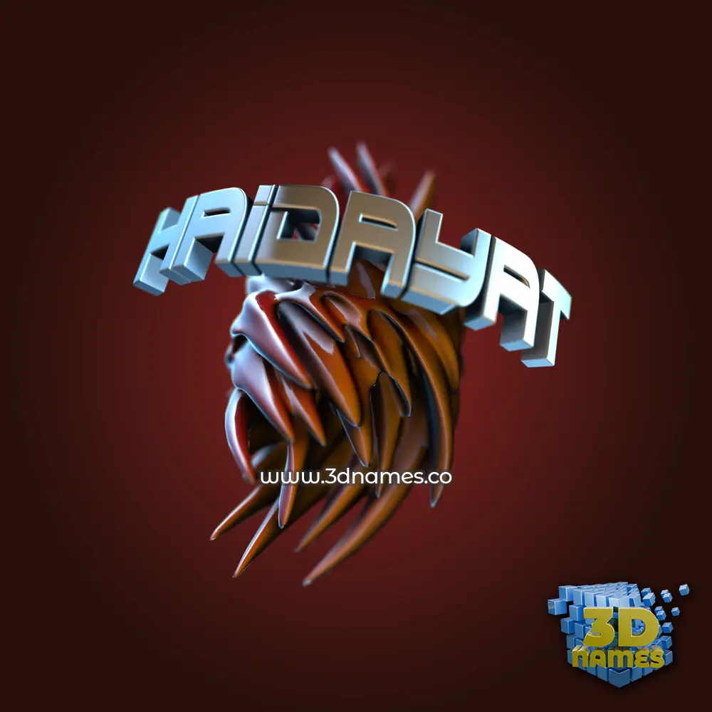 haidayat in Red Twisted style - 3D name wallpaper