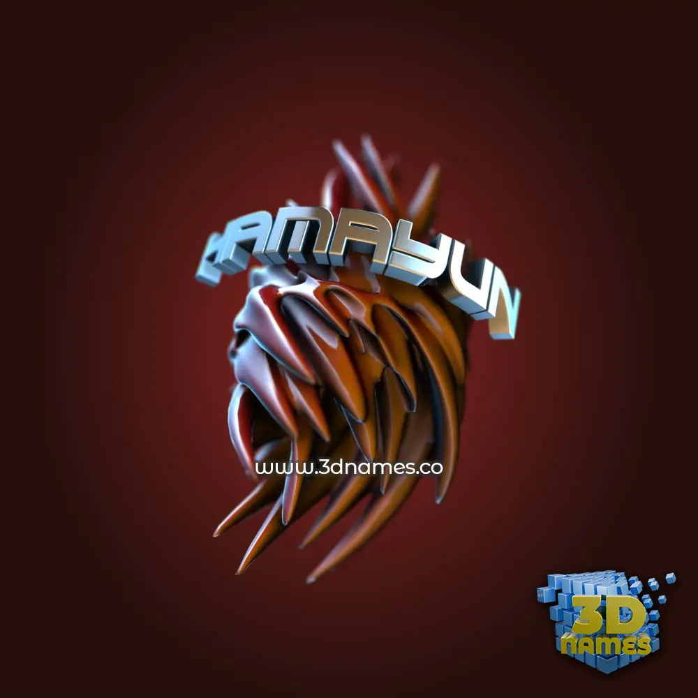 hamayun in Red Twisted style - 3D name wallpaper