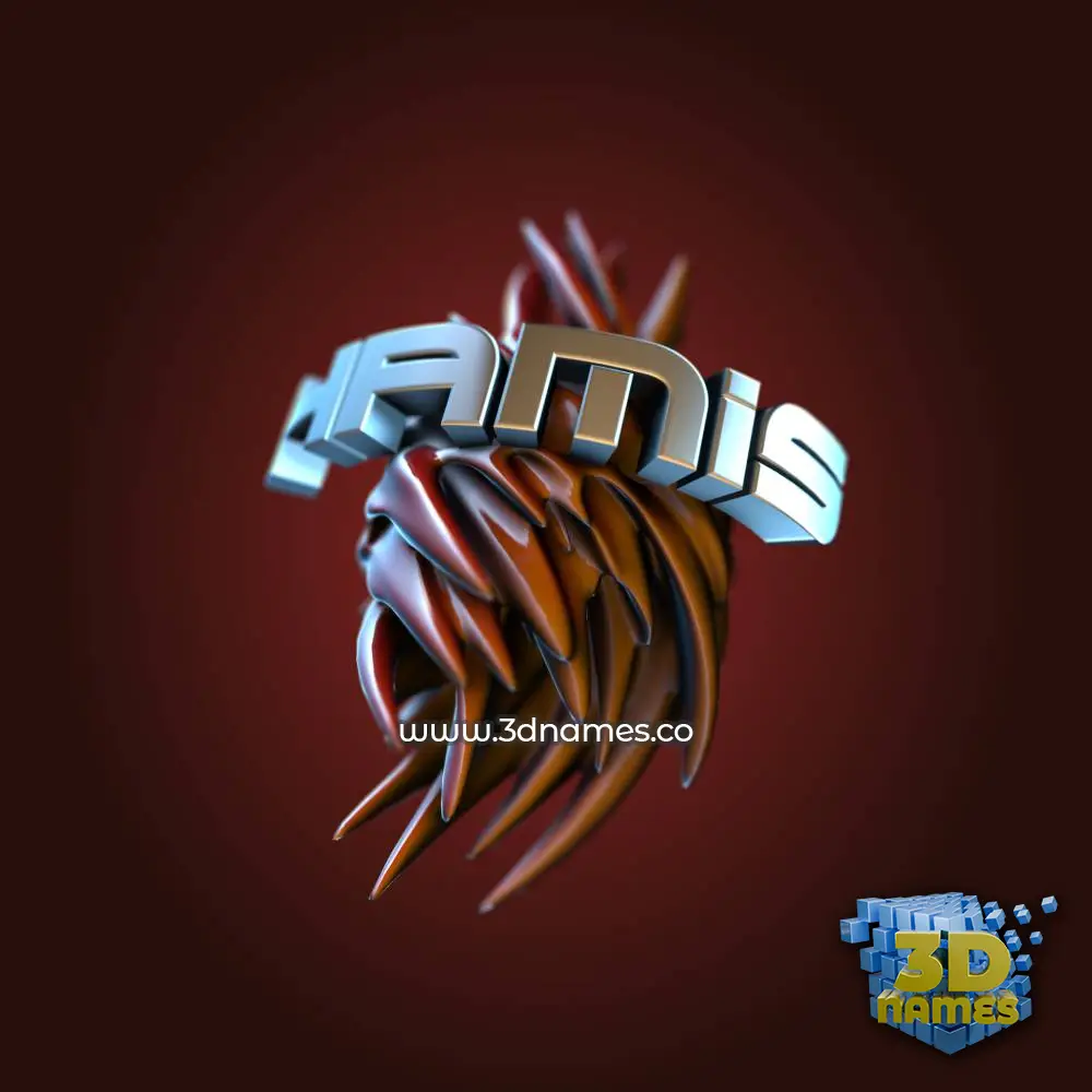 hamis in Red Twisted style - 3D name wallpaper
