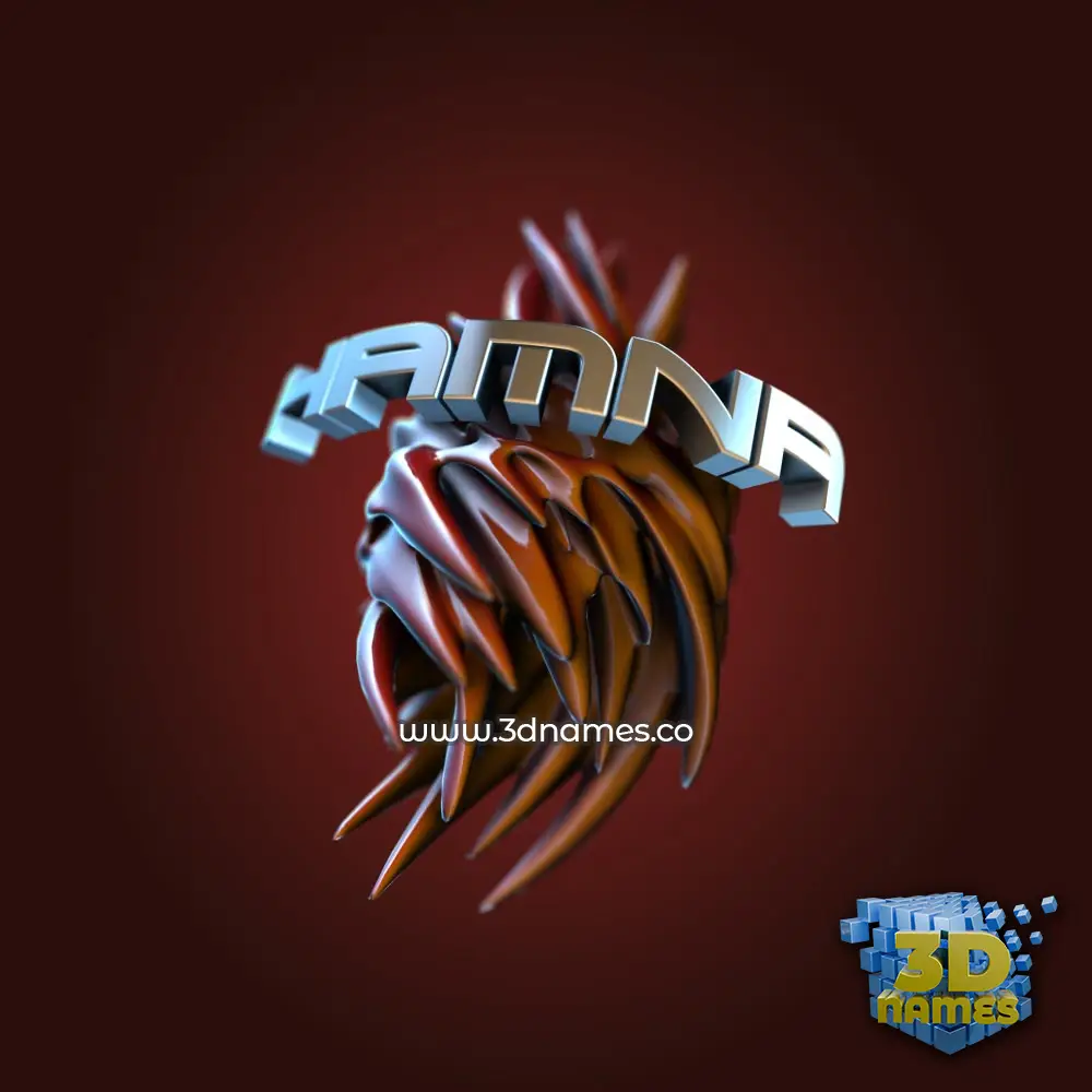 hamna in Red Twisted style - 3D name wallpaper