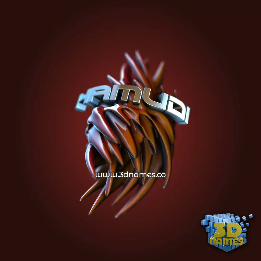 hamudi in Red Twisted style - 3D name wallpaper