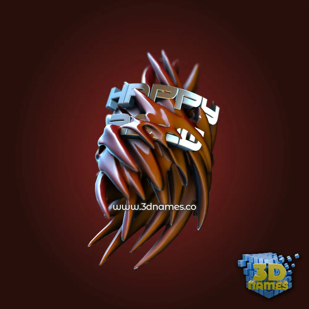 happy 2020 in Red Twisted style - 3D name wallpaper