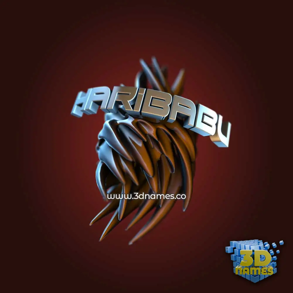 haribabu in Red Twisted style - 3D name wallpaper