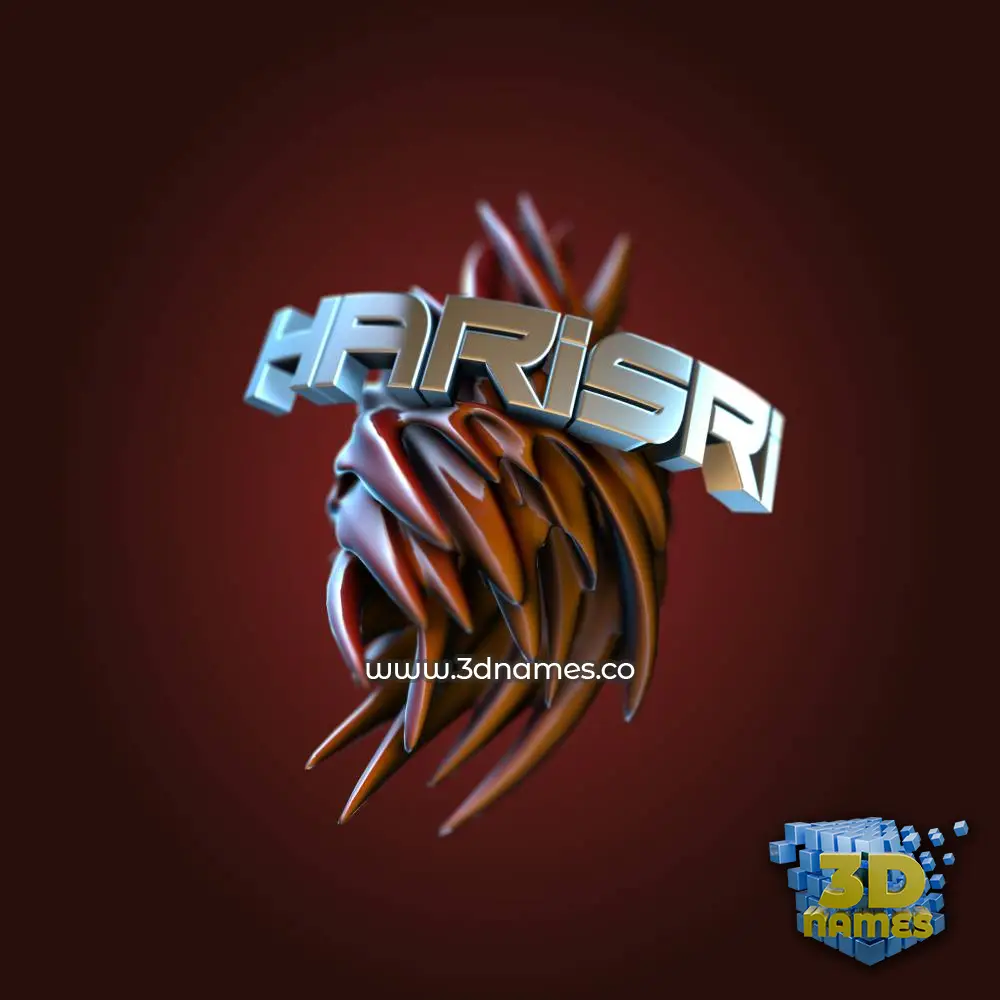 harisri in Red Twisted style - 3D name wallpaper