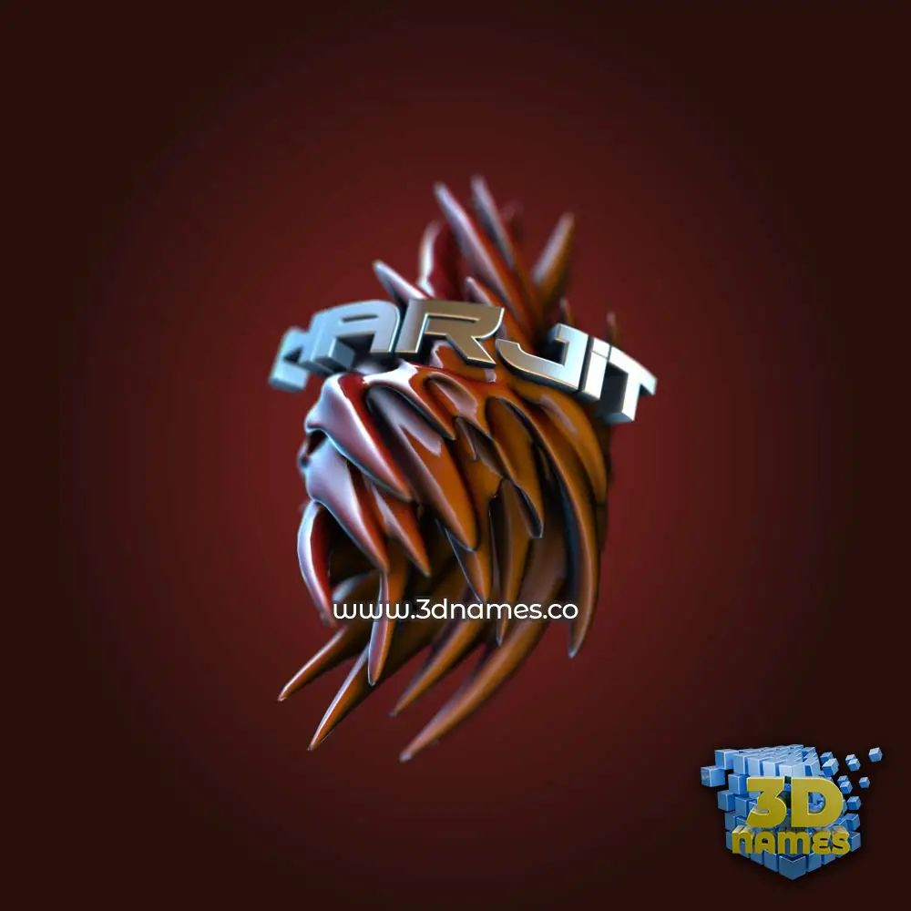 harjit in Red Twisted style - 3D name wallpaper