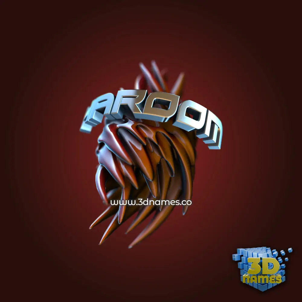 haroom in Red Twisted style - 3D name wallpaper